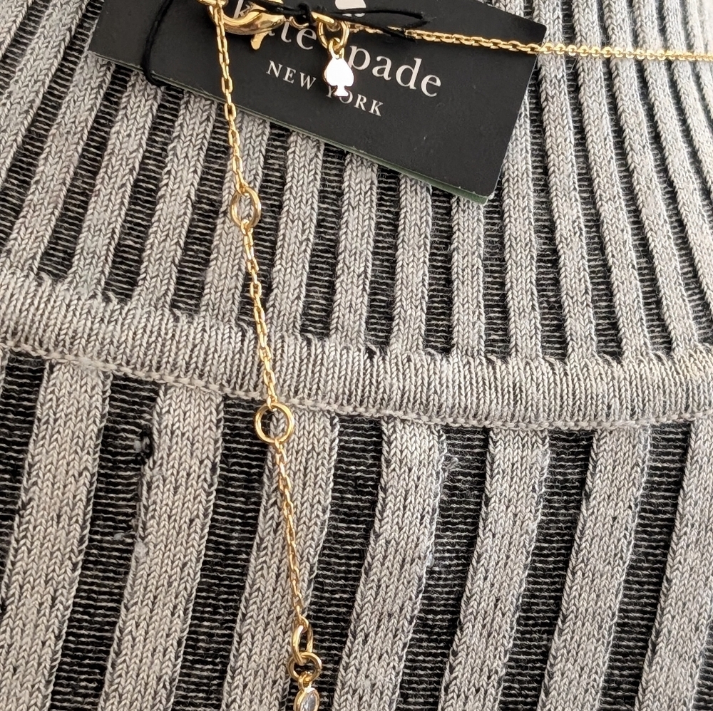 NWT Kate Spade ♠️ Queen Of The Court Tennis Racket Necklace - Picture 4 of 8